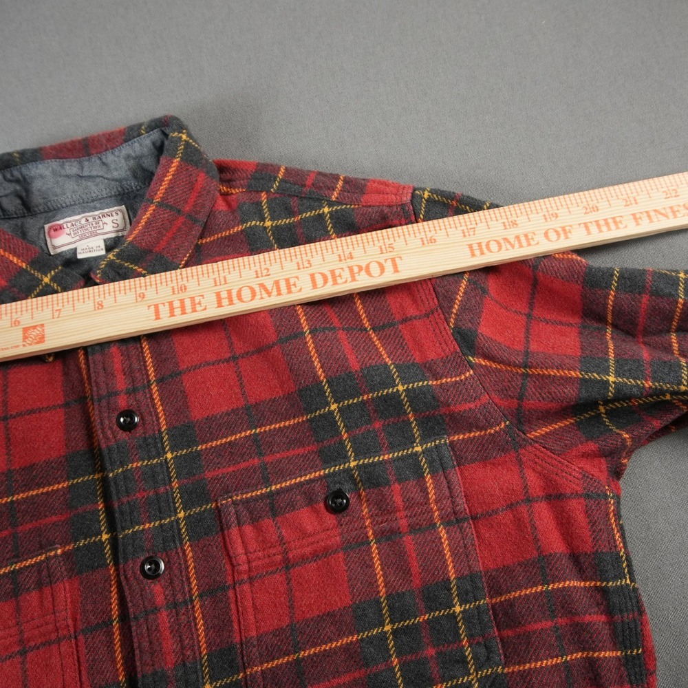 Wallace & Barnes Flannel Buffalo Plaid Shirt Mens S Preppy Outdoor Long Sleeve - Picture 4 of 11